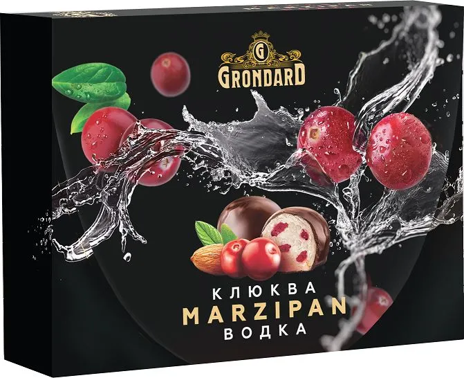  TM Grondard       (10186) Конфеты глазированные Марципановые Клюква и Водка, 98г  в Реутове
