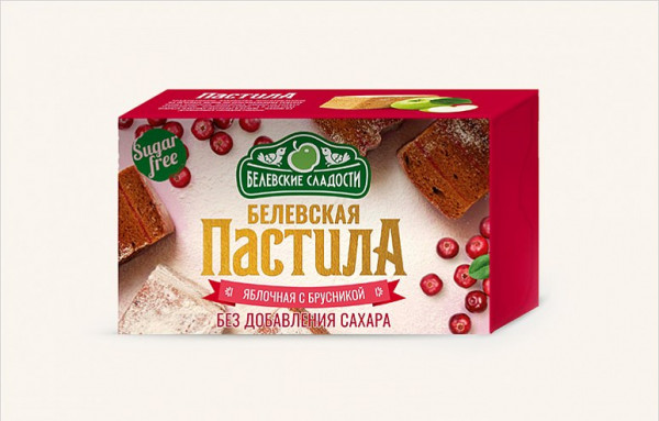 №2 Пастила  200г диетическая с КЛЮКВОЙ, НОВЫЙ ФОРМАТ (4*50г)    в Реутове