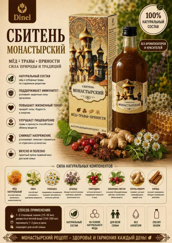 №2 Сбитень Монастырский, 250мл  в Реутове